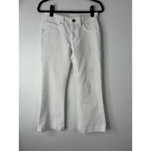 DL1961 Jeans Joy High Rise Flare Size 27 White 4Way Stretch 360 Comfort Cropped